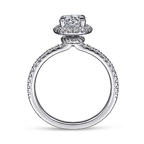 Gabriel & Co. ER14664R3W44JJ Philippa – 14K White Gold Round Halo Diamond Engagement Ring