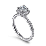 Gabriel & Co. ER14664R3W44JJ Philippa – 14K White Gold Round Halo Diamond Engagement Ring