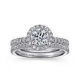 Gabriel & Co. ER14664R3W44JJ Philippa – 14K White Gold Round Halo Diamond Engagement Ring
