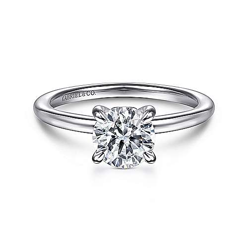 Gabriel & Co. Ali ER14684R4W4JJJ – 14K White Gold Round Diamond Solitaire Engagement Ring