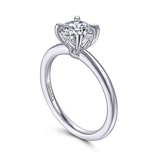 Gabriel & Co. Ali ER14684R4W4JJJ – 14K White Gold Round Diamond Solitaire Engagement Ring
