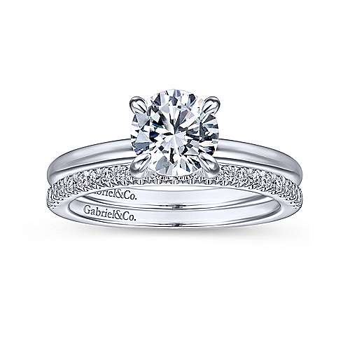 Gabriel & Co. Ali ER14684R4W4JJJ – 14K White Gold Round Diamond Solitaire Engagement Ring