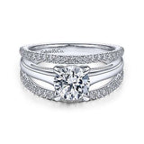 Gabriel & Co. ER14714R4W44JJ Halima – 14K White Gold Round Diamond Engagement Ring