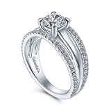 Gabriel & Co. ER14714R4W44JJ Halima – 14K White Gold Round Diamond Engagement Ring