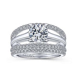 Gabriel & Co. ER14714R4W44JJ Halima – 14K White Gold Round Diamond Engagement Ring