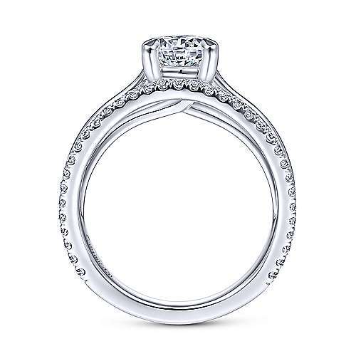 Gabriel & Co. ER14714R4W44JJ Halima – 14K White Gold Round Diamond Engagement Ring