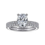 Gabriel & Co. Hart ER14719O4W44JJ – 14K White Gold Hidden Halo Oval Diamond Engagement Ring