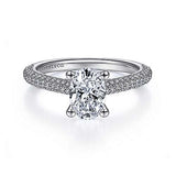 Gabriel & Co. Brexley – 14K White Gold Oval Diamond Engagement Ring (ER14720O4W44JJ)