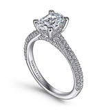 Gabriel & Co. Brexley – 14K White Gold Oval Diamond Engagement Ring (ER14720O4W44JJ)