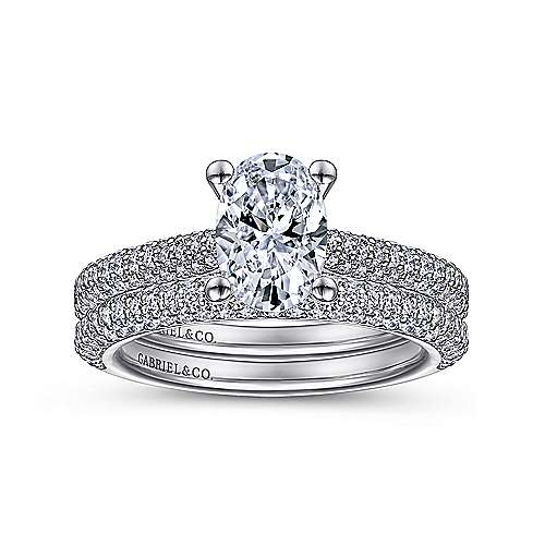 Gabriel & Co. Brexley – 14K White Gold Oval Diamond Engagement Ring (ER14720O4W44JJ)