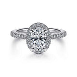Gabriel & Co. Idina ER14725O4W44JJ – 14K White Gold Oval Halo Diamond Engagement Ring
