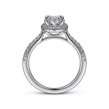 Gabriel & Co. Idina ER14725O4W44JJ – 14K White Gold Oval Halo Diamond Engagement Ring