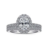Gabriel & Co. Idina ER14725O4W44JJ – 14K White Gold Oval Halo Diamond Engagement Ring
