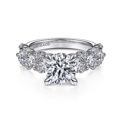 Gabriel & Co. ER14732R6W44JJ Artesia – 14K White Gold Round Diamond Engagement Ring