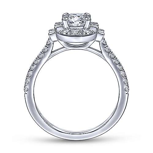 Gabriel & Co. ER14742O4W44JJ Draya – Art Deco 14K White Gold Oval Halo Diamond Engagement Ring