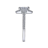 Gabriel & Co. ER14742O4W44JJ Draya – Art Deco 14K White Gold Oval Halo Diamond Engagement Ring