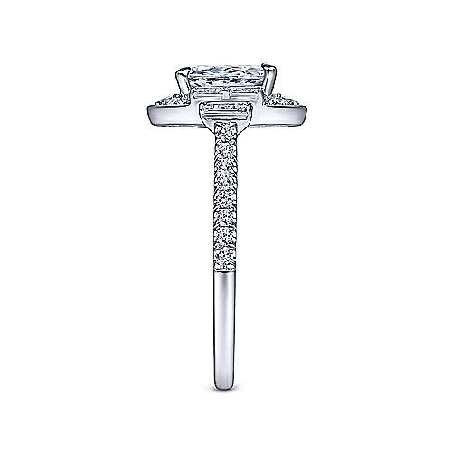 Gabriel & Co. ER14742O4W44JJ Draya – Art Deco 14K White Gold Oval Halo Diamond Engagement Ring
