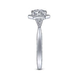 Gabriel & Co. Kiaran ER14761R3W44JJ – Art Deco 14K White Gold Round Halo Diamond Engagement Ring