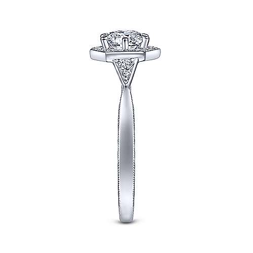 Gabriel & Co. Kiaran ER14761R3W44JJ – Art Deco 14K White Gold Round Halo Diamond Engagement Ring