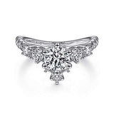 Gabriel & Co. R14782R3W44JJ Soprano – 14K White Gold Round Diamond Engagement Ring