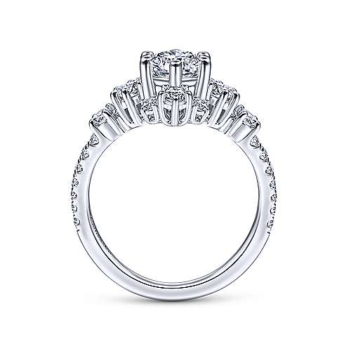 Gabriel & Co. R14782R3W44JJ Soprano – 14K White Gold Round Diamond Engagement Ring