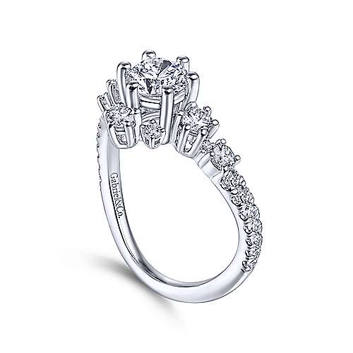 Gabriel & Co. R14782R3W44JJ Soprano – 14K White Gold Round Diamond Engagement Ring