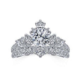 Gabriel & Co. R14782R3W44JJ Soprano – 14K White Gold Round Diamond Engagement Ring