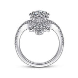 Gabriel & Co. ER14783R4W44JJ Royalty – 14K White Gold Round V-Shape Diamond Engagement Ring