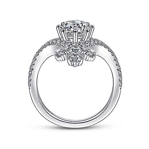 Gabriel & Co. ER14783R4W44JJ Royalty – 14K White Gold Round V-Shape Diamond Engagement Ring