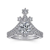 Gabriel & Co. ER14783R4W44JJ Royalty – 14K White Gold Round V-Shape Diamond Engagement Ring