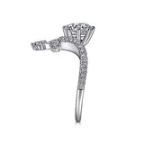 Gabriel & Co. ER14783R4W44JJ Royalty – 14K White Gold Round V-Shape Diamond Engagement Ring