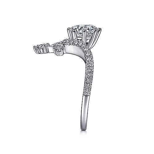 Gabriel & Co. ER14783R4W44JJ Royalty – 14K White Gold Round V-Shape Diamond Engagement Ring