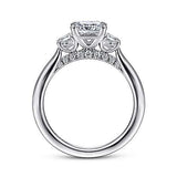 Harbor - 14K White Gold Princess Cut Three Stone Diamond Engagement Ring