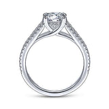 Gabriel & Co. R14804R4W44JJ Tartan – 14K White Gold Round Diamond Engagement Ring