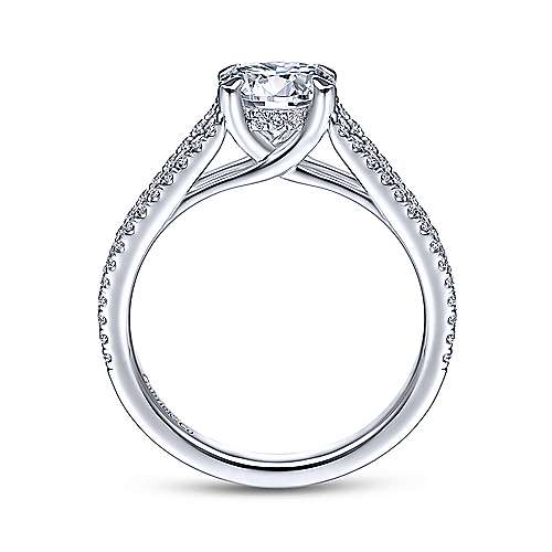 Gabriel & Co. R14804R4W44JJ Tartan – 14K White Gold Round Diamond Engagement Ring