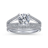 Gabriel & Co. R14804R4W44JJ Tartan – 14K White Gold Round Diamond Engagement Ring