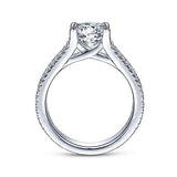 Gabriel & Co. ER14890R6W44JJ Carver – 14K White Gold Round Diamond Engagement Ring