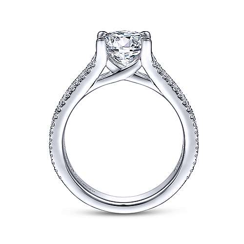 Gabriel & Co. ER14890R6W44JJ Carver – 14K White Gold Round Diamond Engagement Ring