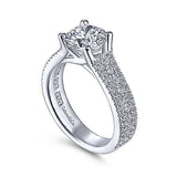 Gabriel & Co. ER14890R6W44JJ Carver – 14K White Gold Round Diamond Engagement Ring