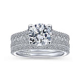 Gabriel & Co. ER14890R6W44JJ Carver – 14K White Gold Round Diamond Engagement Ring