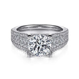 Gabriel & Co. ER14891R8W44JJ Caldwell – 14K White Gold Round Diamond Engagement Ring