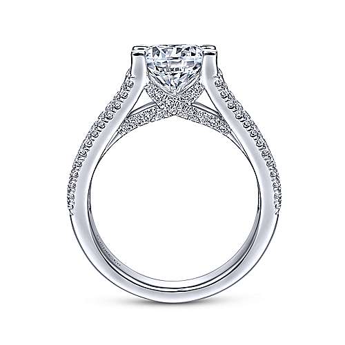 Gabriel & Co. ER14891R8W44JJ Caldwell – 14K White Gold Round Diamond Engagement Ring