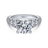 Gabriel & Co. Brayden ER14892R8W44JJ – 14K White Gold Round Diamond Engagement Ring