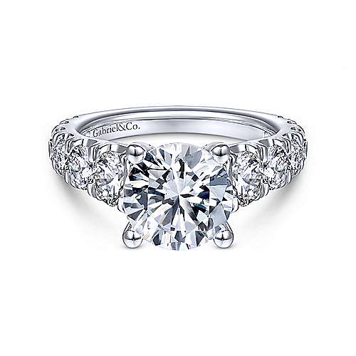 Gabriel & Co. Brayden ER14892R8W44JJ – 14K White Gold Round Diamond Engagement Ring