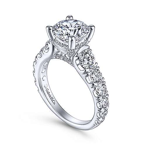Gabriel & Co. Brayden ER14892R8W44JJ – 14K White Gold Round Diamond Engagement Ring