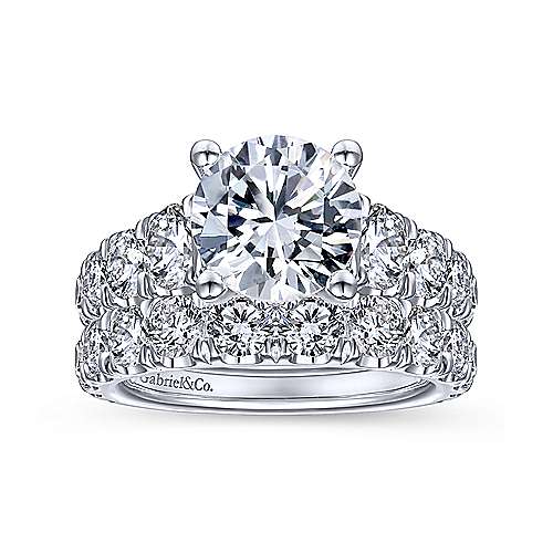 Gabriel & Co. Brayden ER14892R8W44JJ – 14K White Gold Round Diamond Engagement Ring
