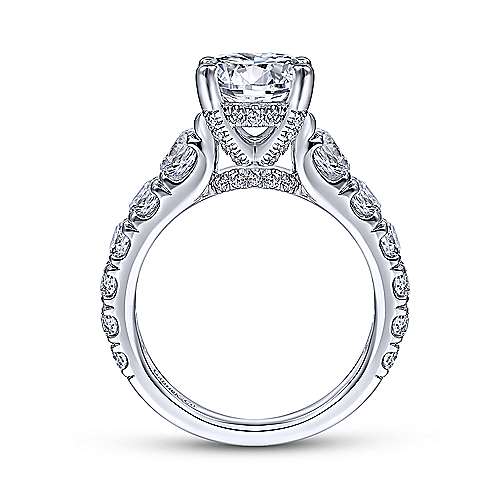 Gabriel & Co. Brayden ER14892R8W44JJ – 14K White Gold Round Diamond Engagement Ring