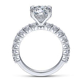 Gabriel & Co. Brosnan ER14893R8W44JJ – 14K White Gold Round Diamond Engagement Ring
