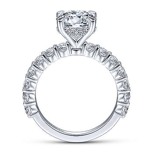 Gabriel & Co. Brosnan ER14893R8W44JJ – 14K White Gold Round Diamond Engagement Ring