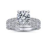 Gabriel & Co. Brosnan ER14893R8W44JJ – 14K White Gold Round Diamond Engagement Ring